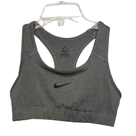 Nike Gray Dri-Fit Racerback Sports Bra - Size S - Picture 1 of 3